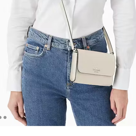 Kate Spade New York Brynn Small Flap Crossbody Cream Handbag Purse Clutch - Picture 9 of 9